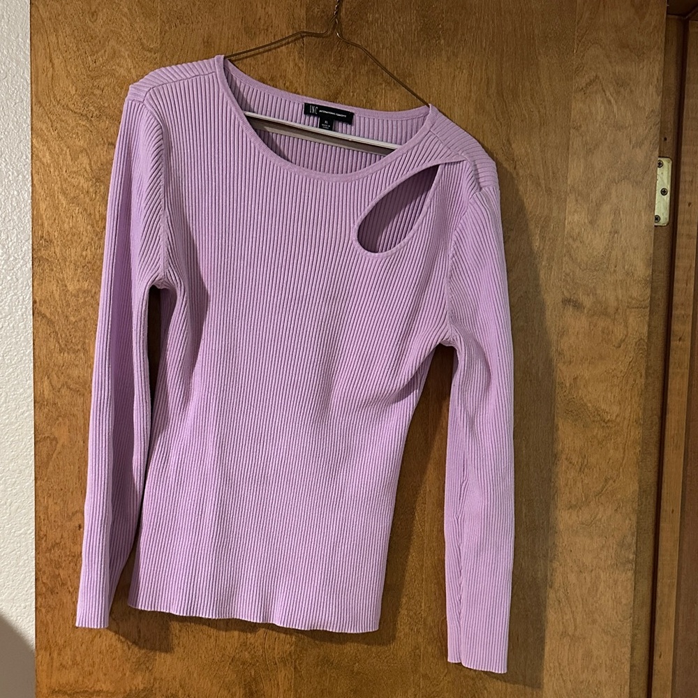 INC International Concepts Lavender Ribbed Top